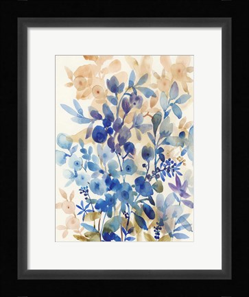 Framed Blueberry Floral I Print