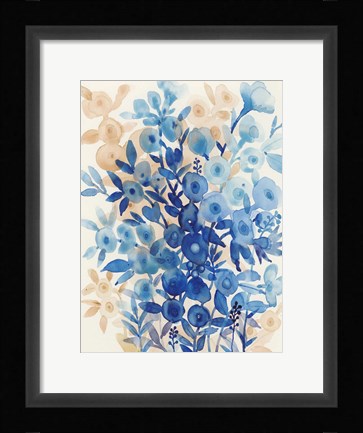 Framed Blueberry Floral II Print