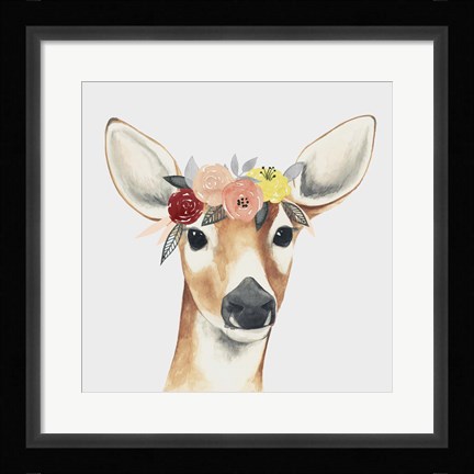 Framed Flower Crown Forester I Print