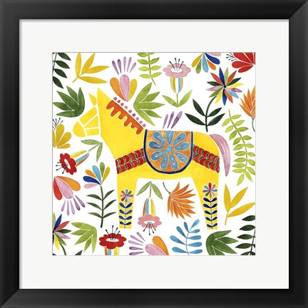 Framed Festive Otomi III Print