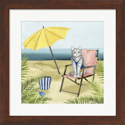 Framed Coastal Kitties II Print