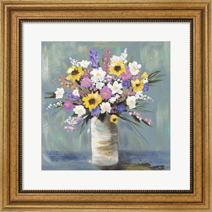 Framed Mixed Pastel Bouquet I Print