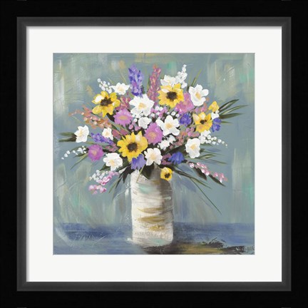 Framed Mixed Pastel Bouquet I Print