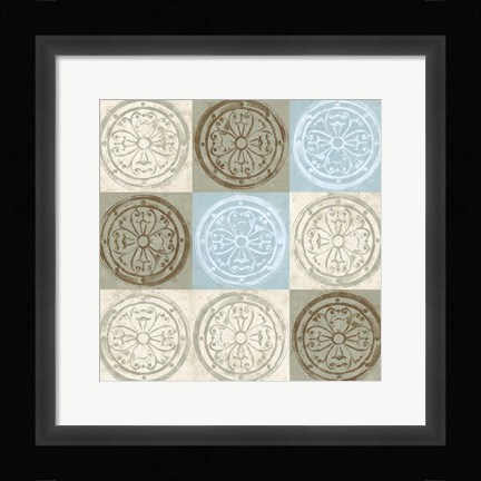 Framed Blue Squared I Print