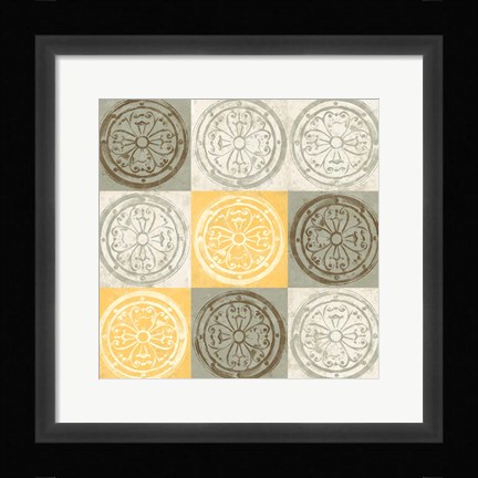 Framed Yellow Squared I Print