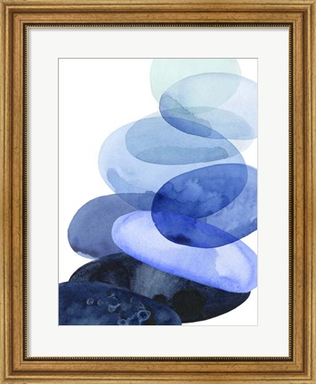 Framed River Worn Pebbles I Print