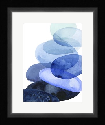 Framed River Worn Pebbles I Print