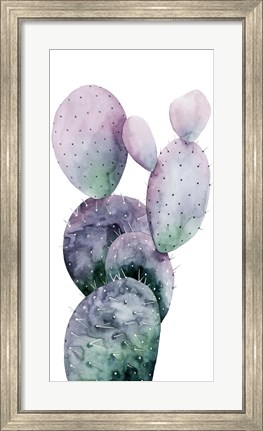 Framed Purple Cactus I Print