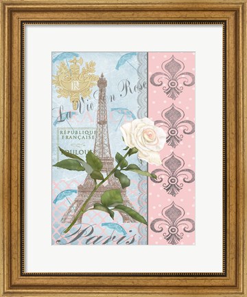 Framed La Vie en Rose I Print