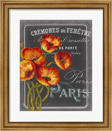 Framed Chalkboard Paris III Print