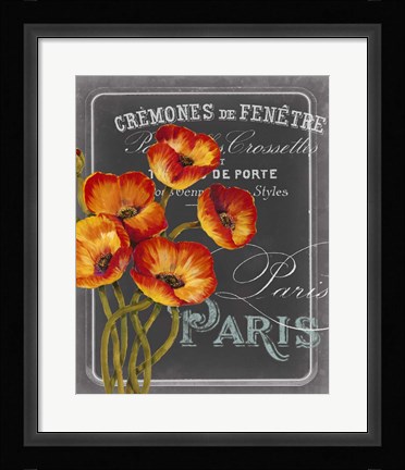Framed Chalkboard Paris III Print