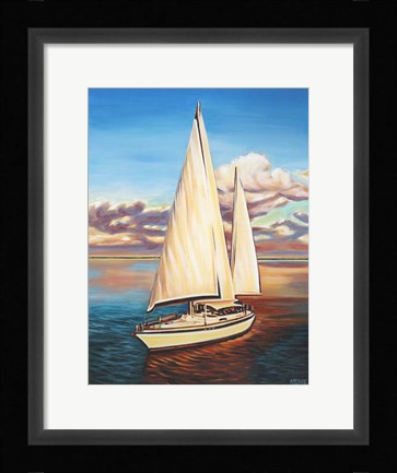 Framed Sunset Cruise I Print