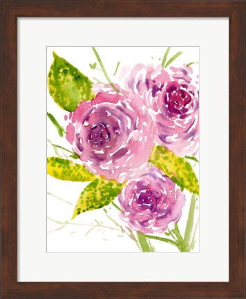 Framed Bouquet Rose I Print