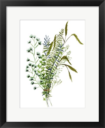 Framed Green Bouquet II Print