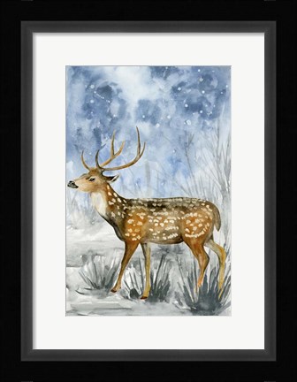 Framed Snowy Night II Print