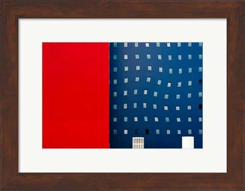 Framed Red White And Blue Print