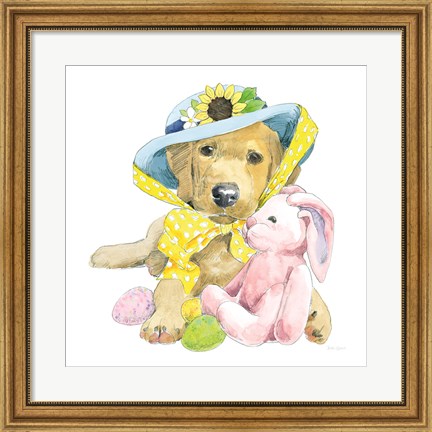 Framed Easter Pups VI Print