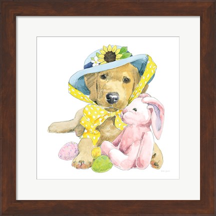 Framed Easter Pups VI Print