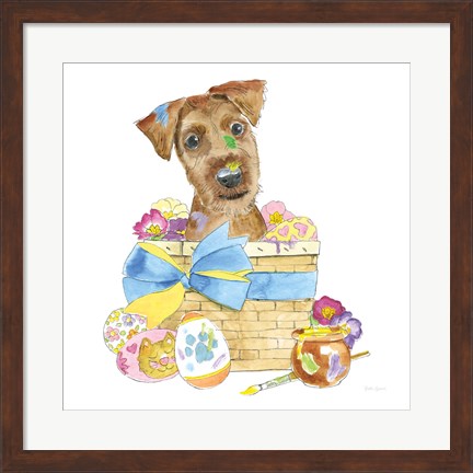 Framed Easter Pups III Print