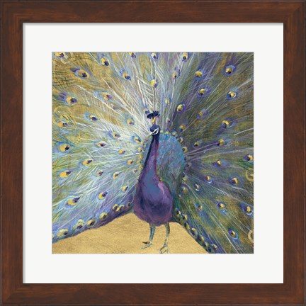 Framed Purple and Gold Peacock Print