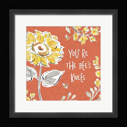 Framed Bee Happy II Spice Print