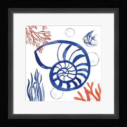 Framed Coastal Jewels I Print