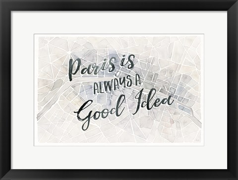 Framed Watercolor Wanderlust Paris Adventure Print