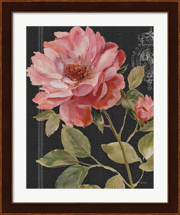 Framed Harmonious Rose Black Print