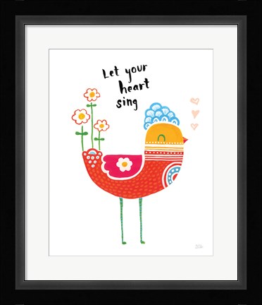 Framed Blossom Birds III Print