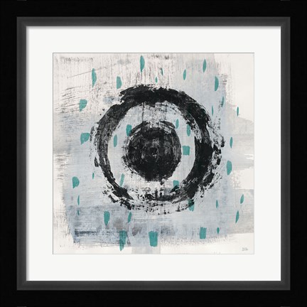 Framed Zen Circle II Crop with Teal Print