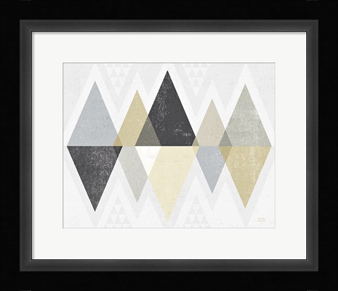 Framed Mod Triangles II Archroma Print