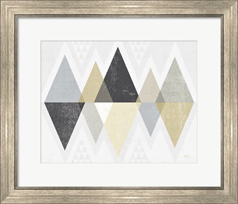 Framed Mod Triangles II Archroma Print