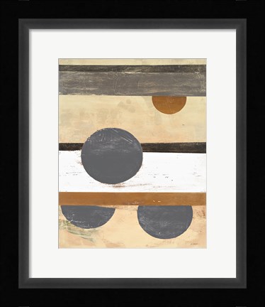 Framed Stripes and Circles Neutral Print