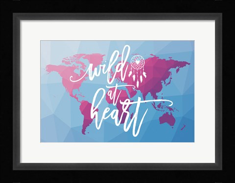 Framed Geo Map Boho I Print
