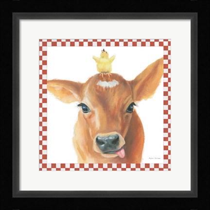 Framed Farm Friends III Border Print