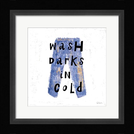 Framed Laundry Rules V Print