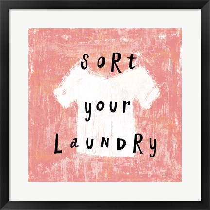 Framed Laundry Rules III Print
