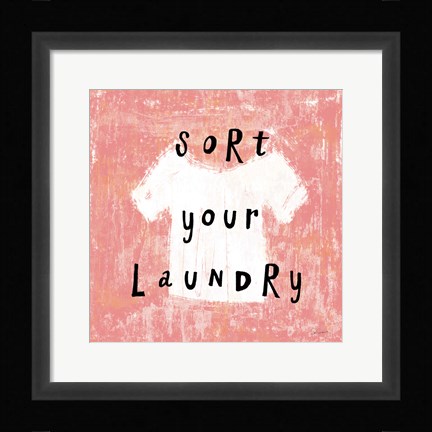 Framed Laundry Rules III Print
