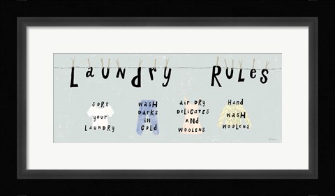 Framed Laundry Rules I Print