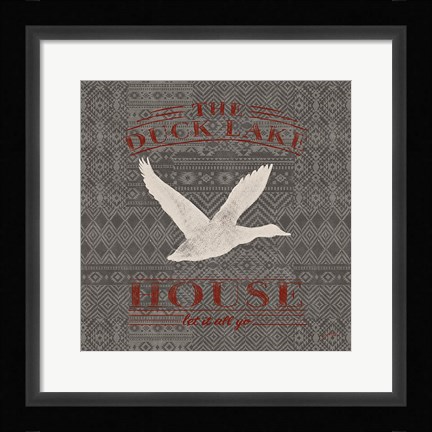 Framed Soft Lodge II Dark with Red Print