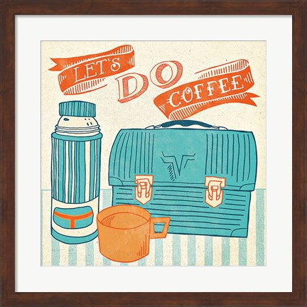 Framed Let&#39;s Do Coffee Orange Print