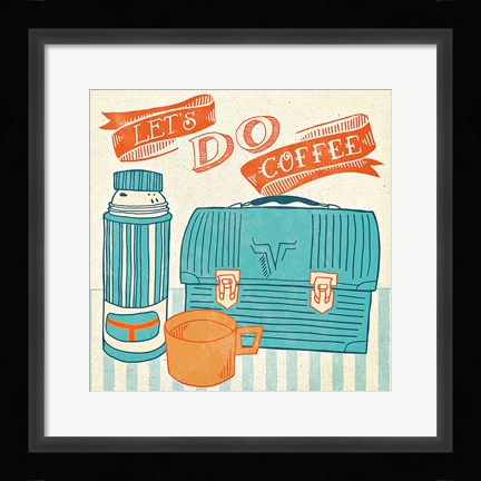 Framed Let's Do Coffee Orange Print