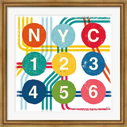 Framed New York City Life Subway Print