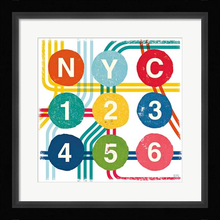 Framed New York City Life Subway Print