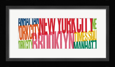Framed New York City Life Words Print