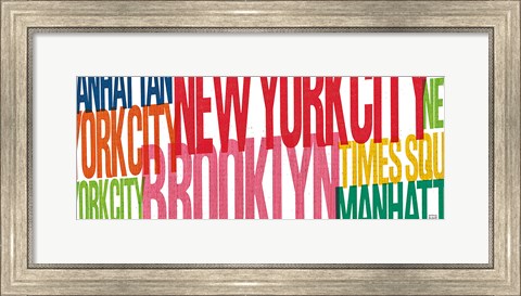 Framed New York City Life Words Print