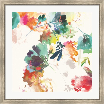Framed Glitchy Floral II Print