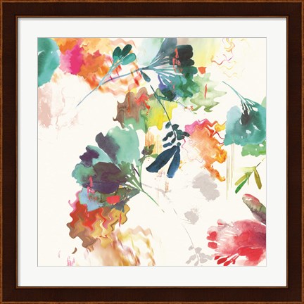 Framed Glitchy Floral II Print