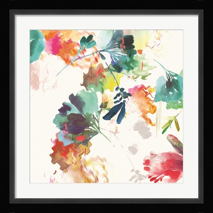 Framed Glitchy Floral II Print