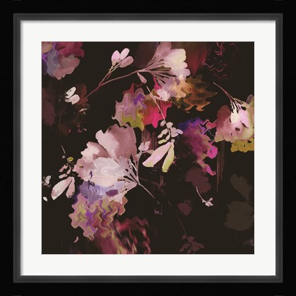 Framed Glitchy Floral IV Print